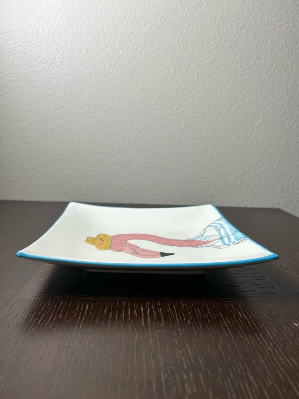 WEST ELM Collector's Editions Flamingo Salad Plate By RACHEL KOZLOWSKI 8 3/4